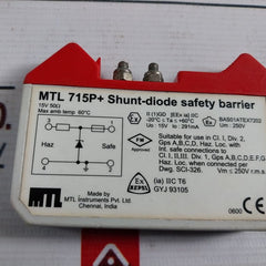 Mtl Instruments Mtl 715P+ Shunt-diode Safety Barrier
