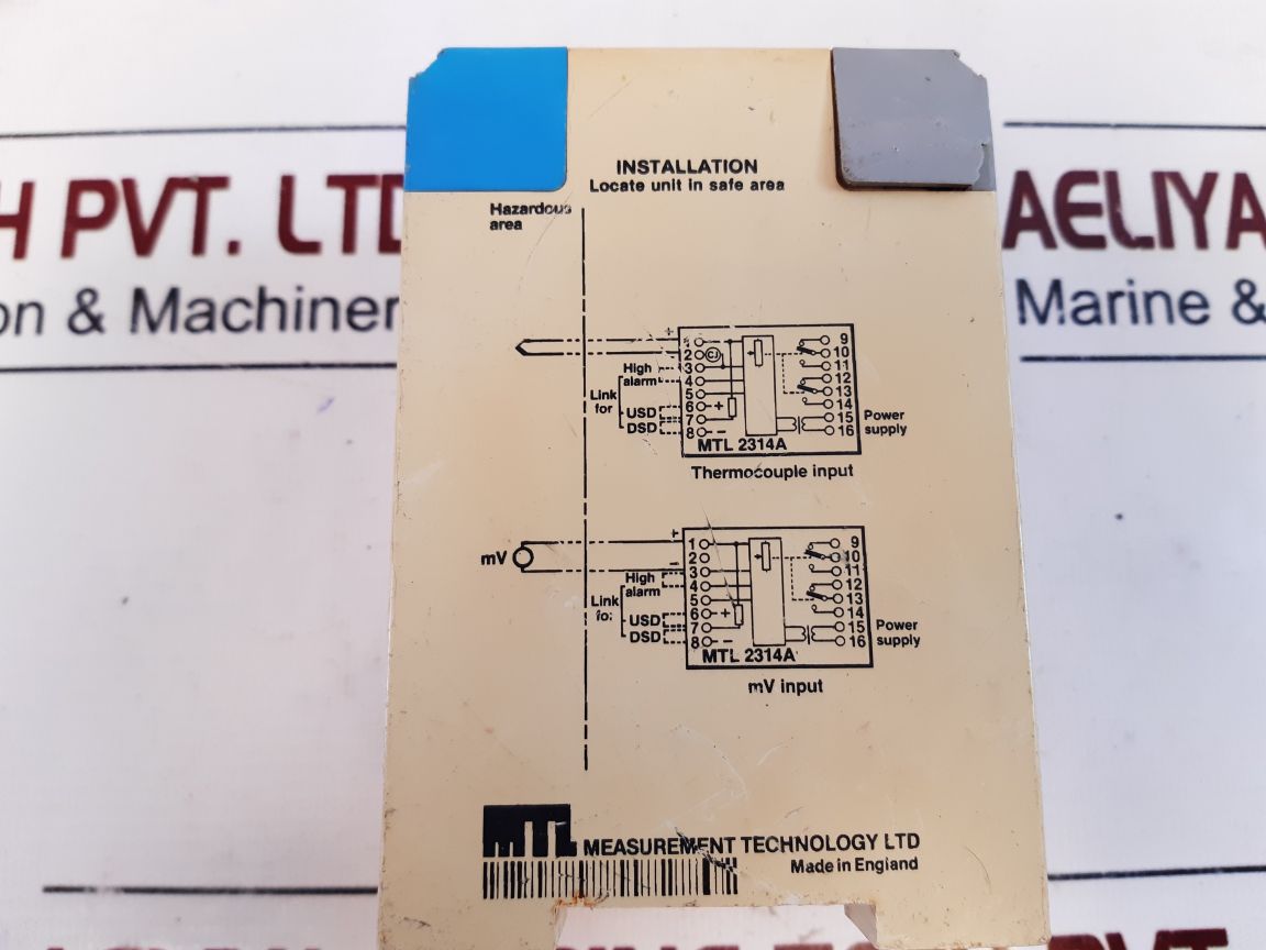 Measurement Technology Mtl 2314A Thc-input Temperature Trip Amplifier