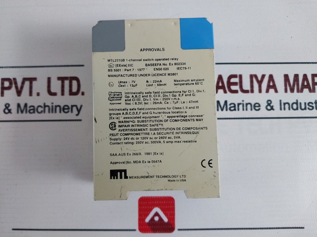 Mtl Mtl2210B 1-channel Switch Operated Relay