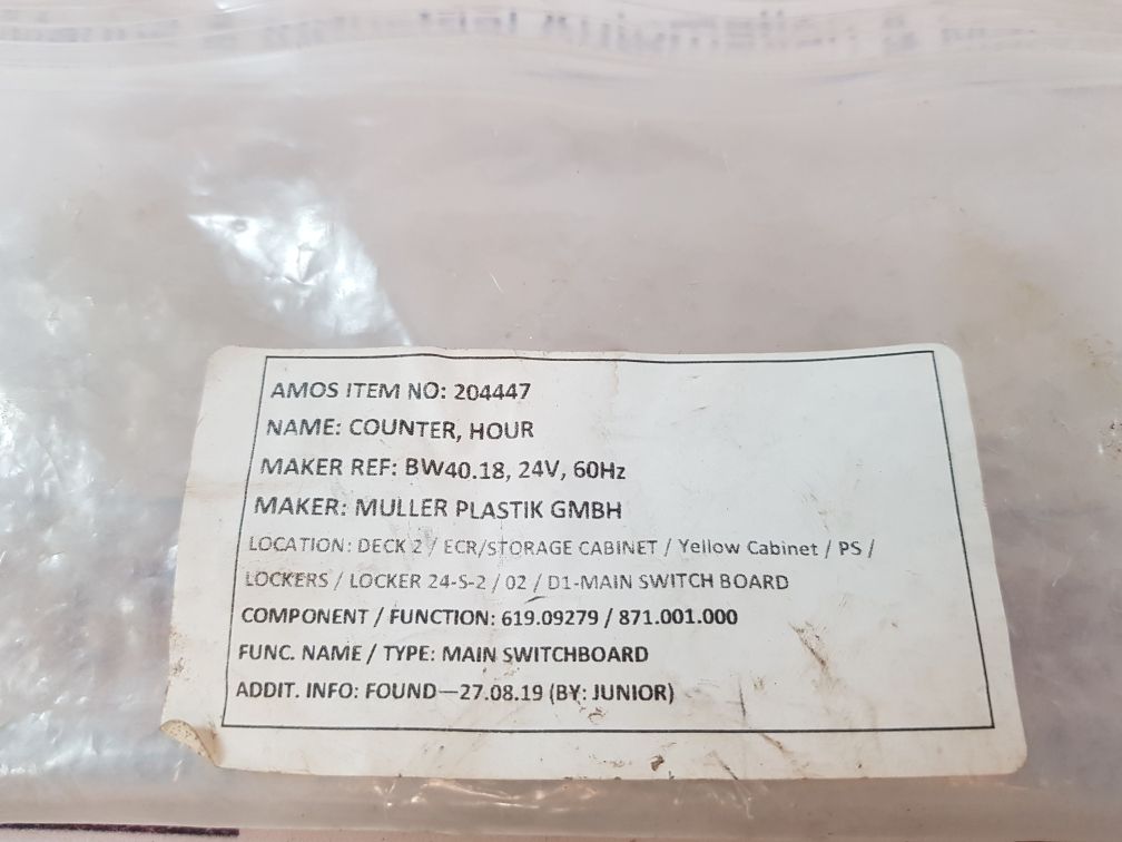 Muller bw40.x8 hour meter