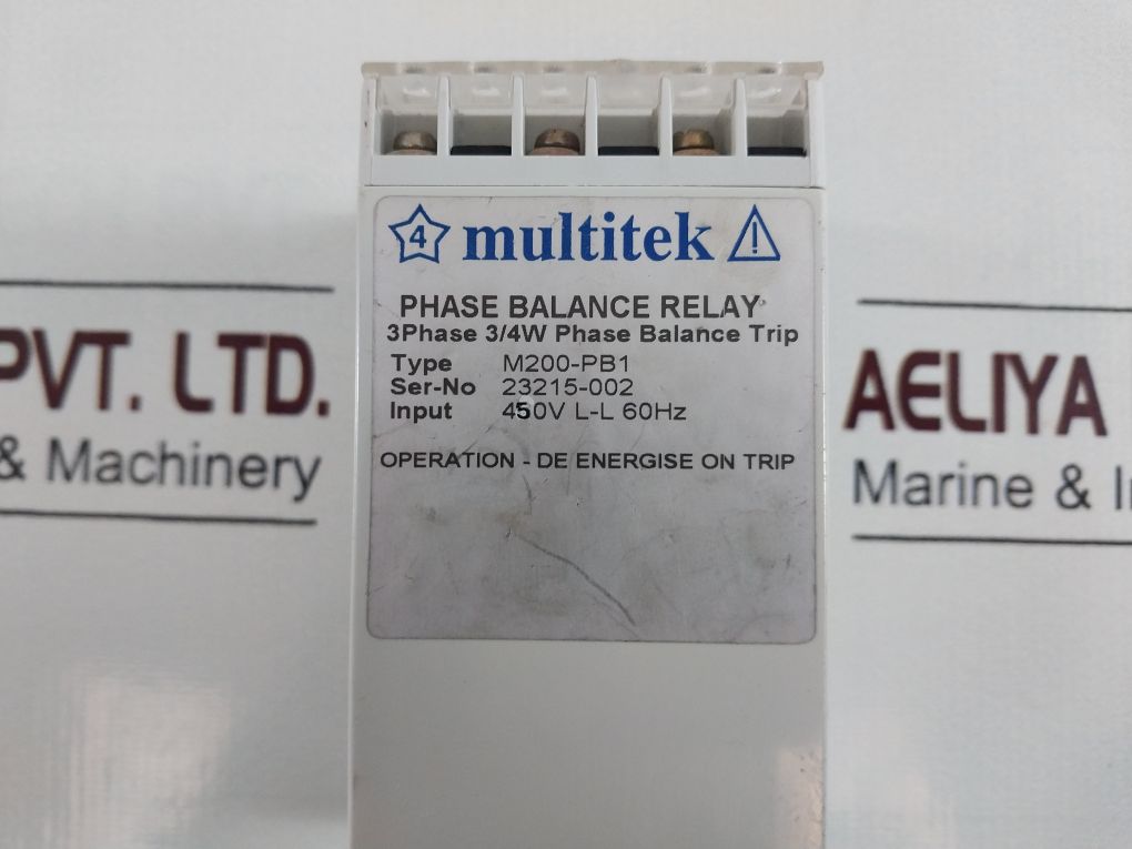 Multitek M200-pb1 3Phase Balance Relay 3Phase 3/4W Trip