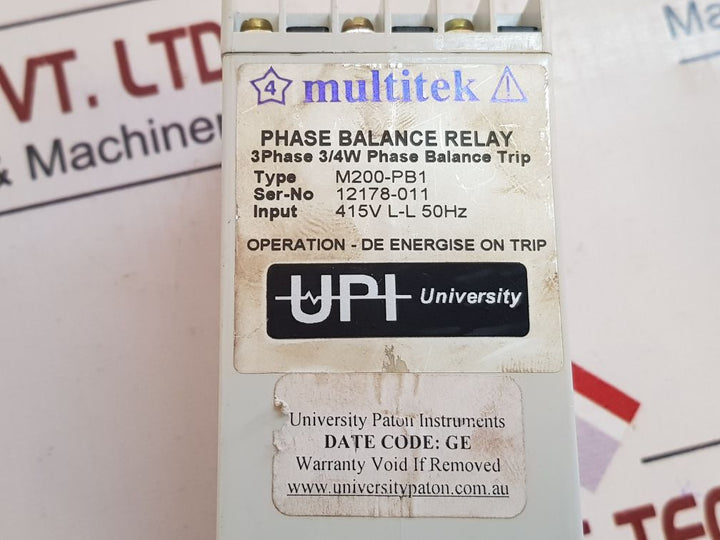 Multitek M200-pb1 Phase Balance Relay