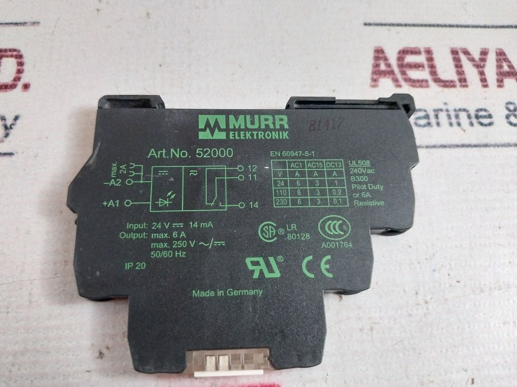 Murr Elektronik 52000 Output Relay 240Vac Ip20