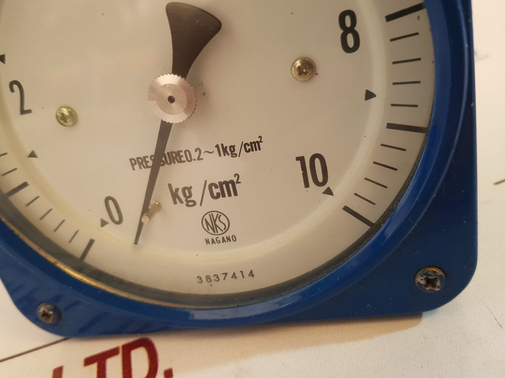 Nagano 3837414 Pressure Gauge 0-10 Kg/Cm2