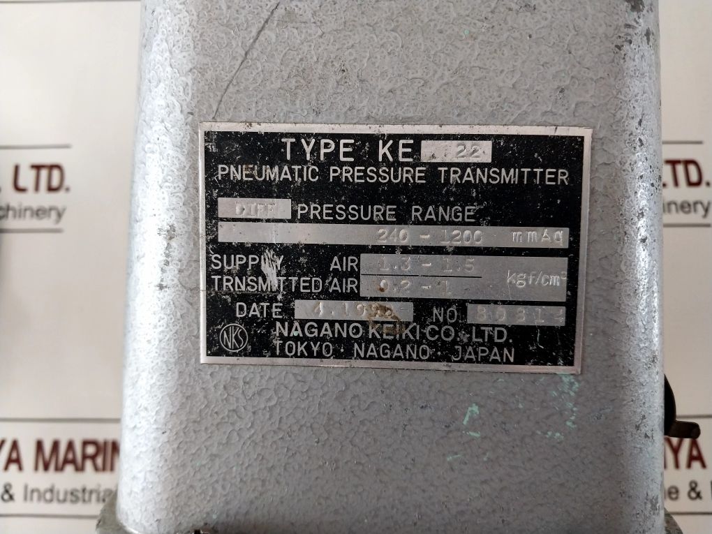 Nagano Keiki Ke 22 Pneumatic Pressure Transmitter