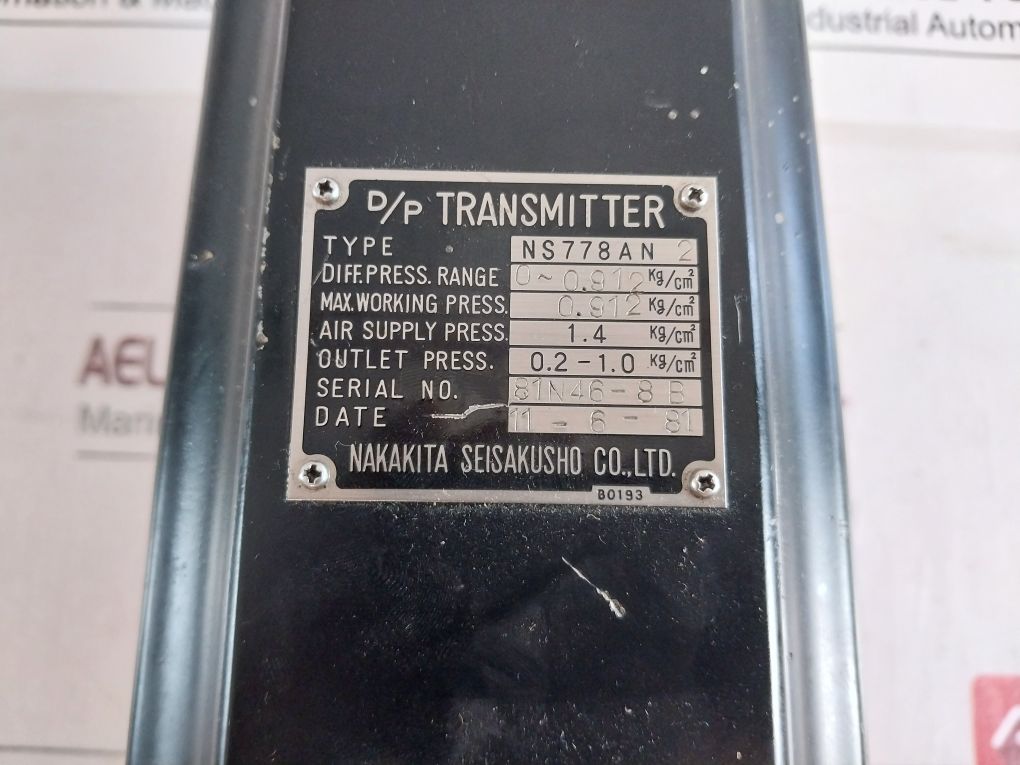 Nakakita Ns778An 2 D/P Transmitter 0~0.912 Kg/Cm2