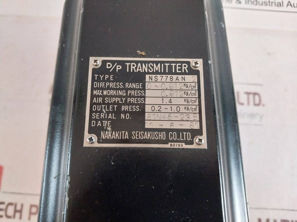 Nakakita Ns778An 2 D/P Transmitter 0.912 Kg/Cm2