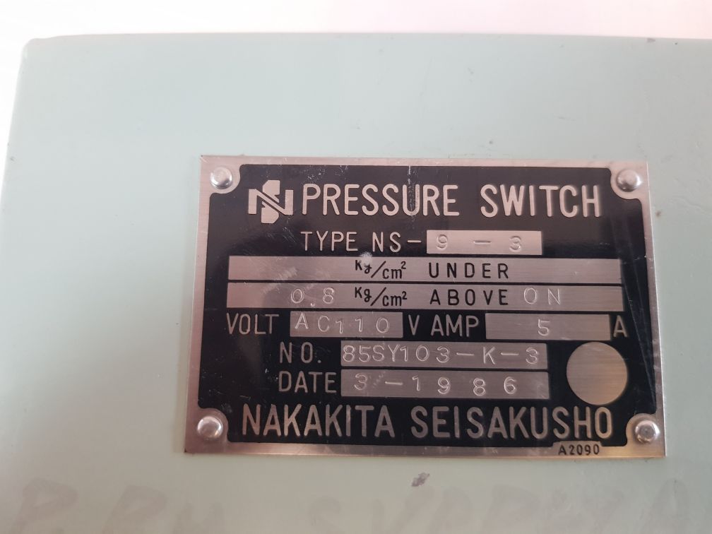 Nakakita Seisakusho Ns-9-3 Pressure Switch