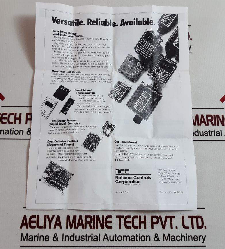 National Controls T2K-3600-461 Solid State Timer