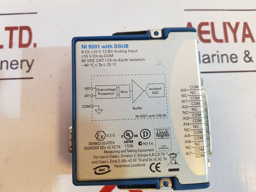 National Instruments Ni 9201 8-ch±10V 12-bit Analog Input Module