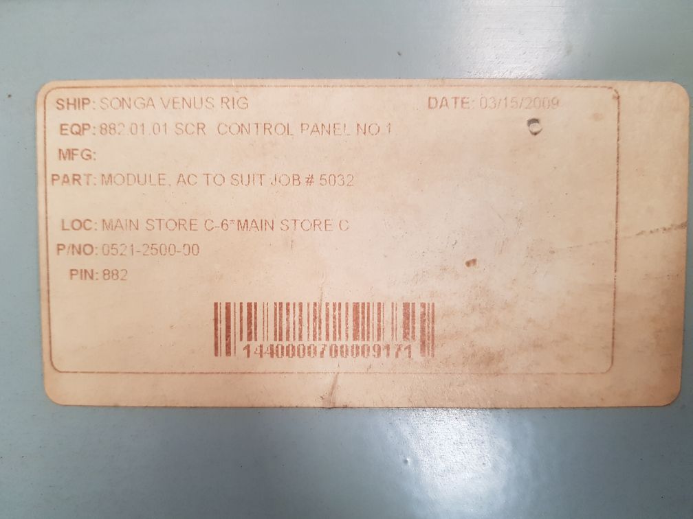 National Oilwell Varco 0521-2500-00 Rev. A-n Ac Control Module