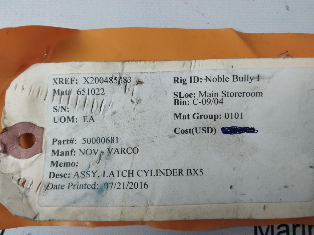 National Oilwell Varco 11408584-001 Hydraulic Cylinder