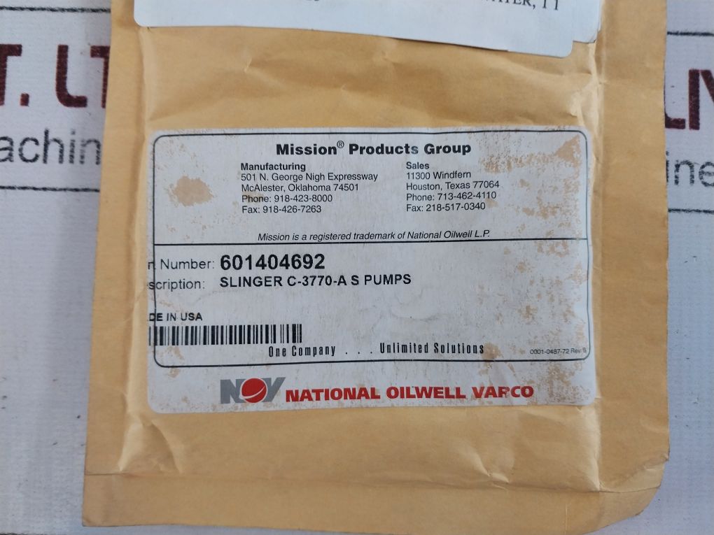 National Oilwell Varco 601404692 Water Slinger