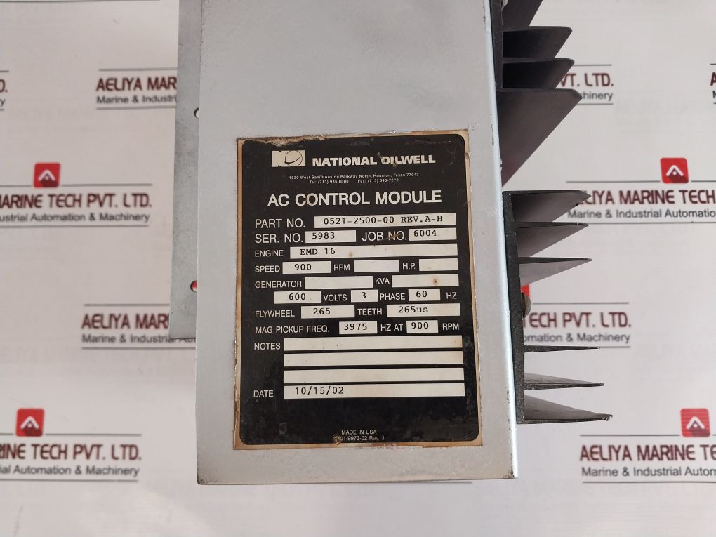 National Oilwell Varco 0521-2500-00 Ac Control Module 600 Volts