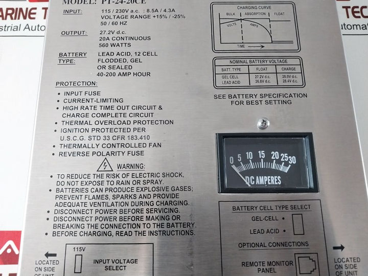 Newmar Pt-24-20Ce Phase Three Smart Charger 560 Watts
