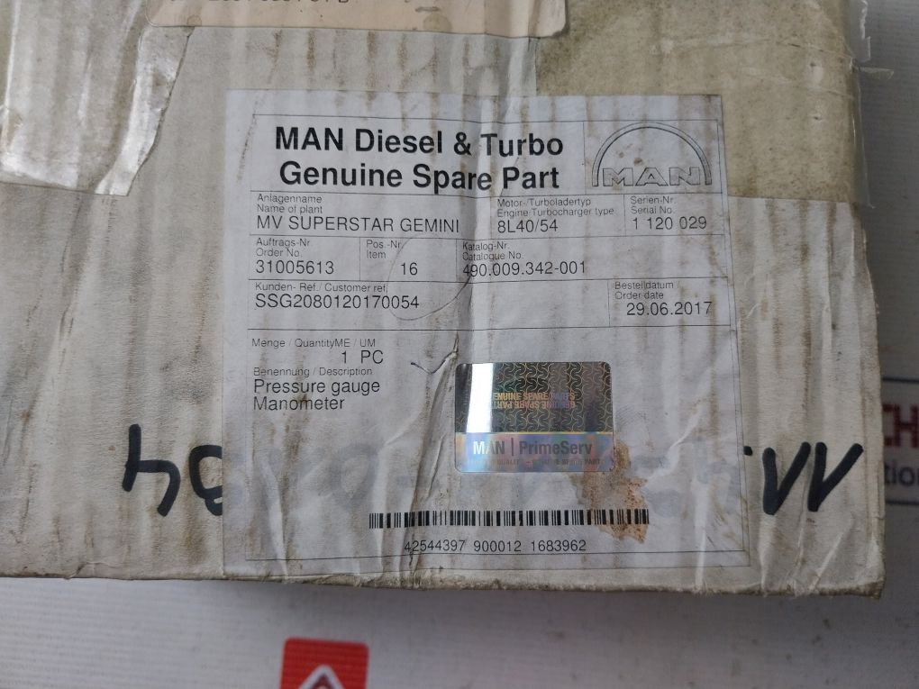 Nife 0-1600 Bar Oil Pressure Gauge