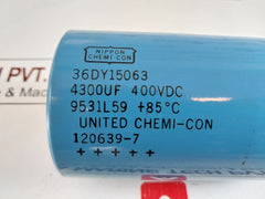 Nippon 36Dy15063 Capacitor 4300Uf 400Vdc,9531L59 85°C
