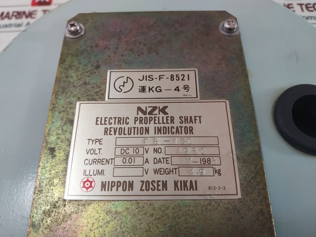Nippon Zosen Kikai Jis-f-8521 Electric Propeller Shaft Revolution Indicator
