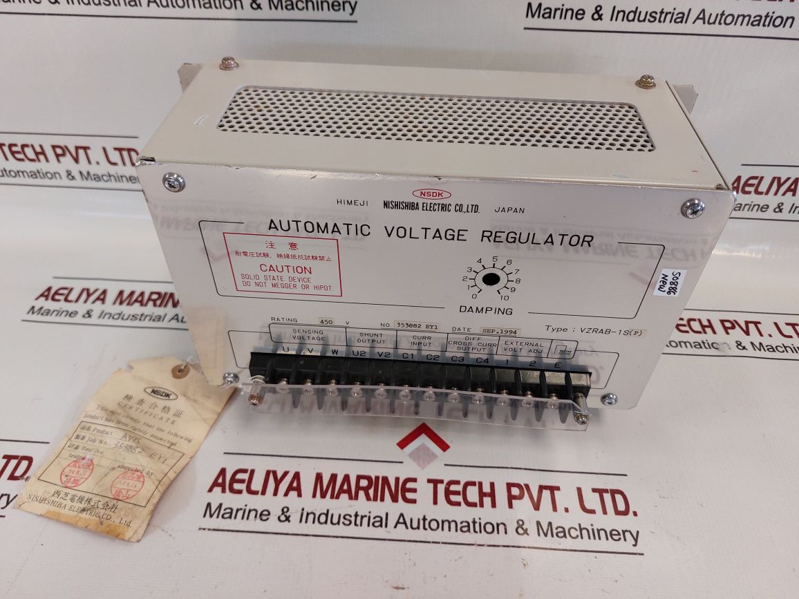 Nishishiba Vzrab-1S(P) Automatic Voltage Regulator Free Shipping