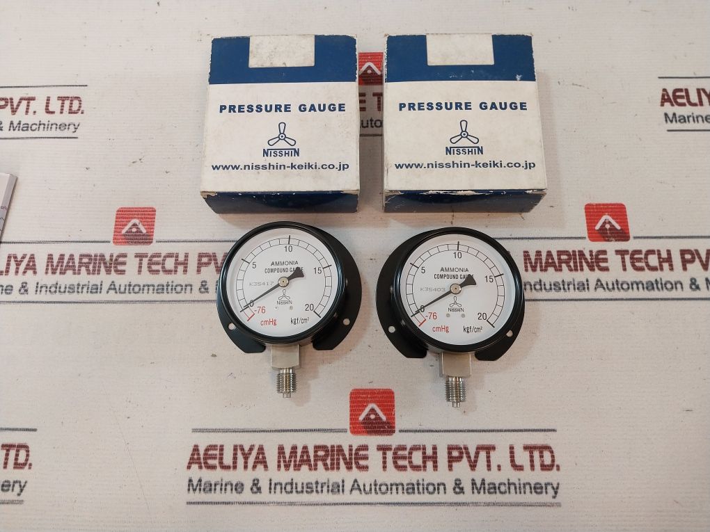 Nisshin 0-20 Kgf/Cm2 Ammonia Compound Pressure Gauge