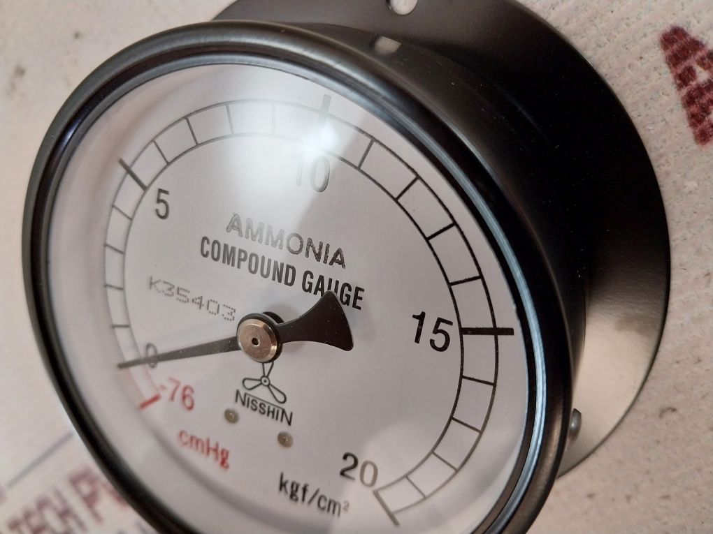 Nisshin 0-20 Kgf/Cm2 Ammonia Compound Pressure Gauge