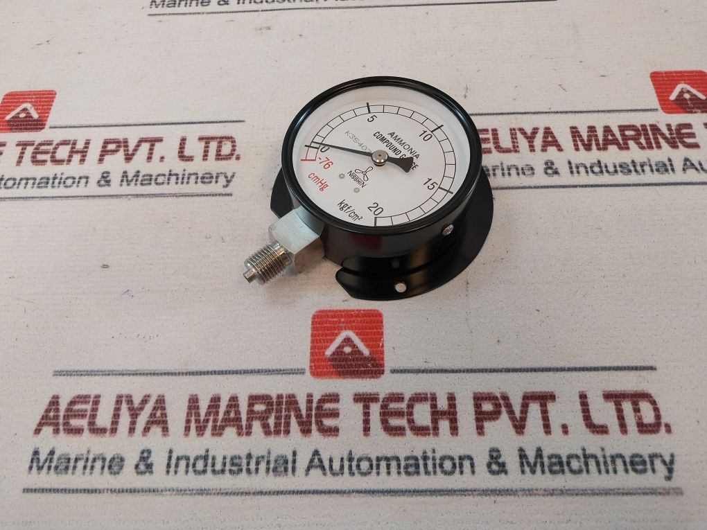 Nisshin 0-20 Kgf/Cm2 Ammonia Compound Pressure Gauge
