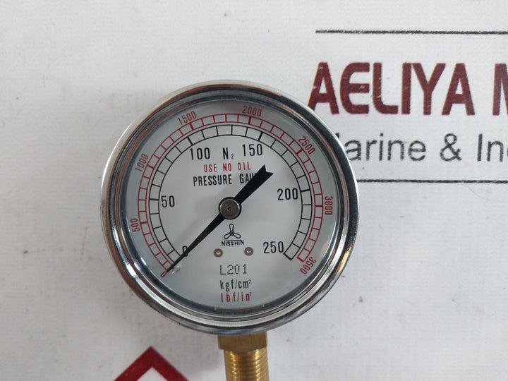 Nisshin 0-250 Kgf/Cm2 Pressure Gauge