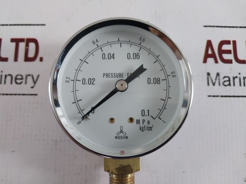 Nisshin B-7505 Pressure Gauge 0 To 1 Kgf/Cm²