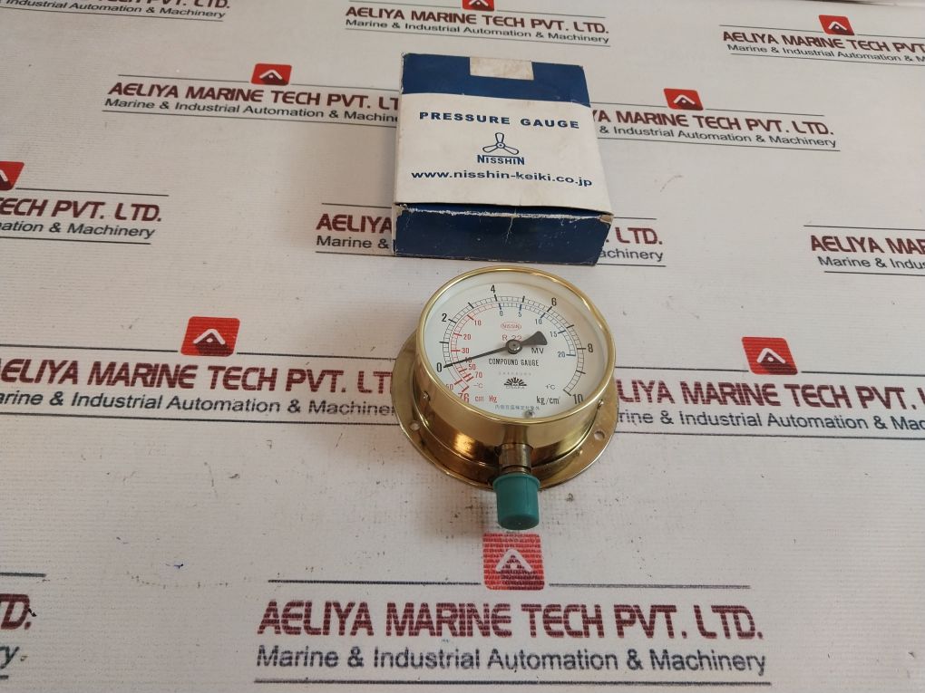 Nisshin Cm Hg 76, 50-0-10 Kg/Cm2 Pressure Gauge