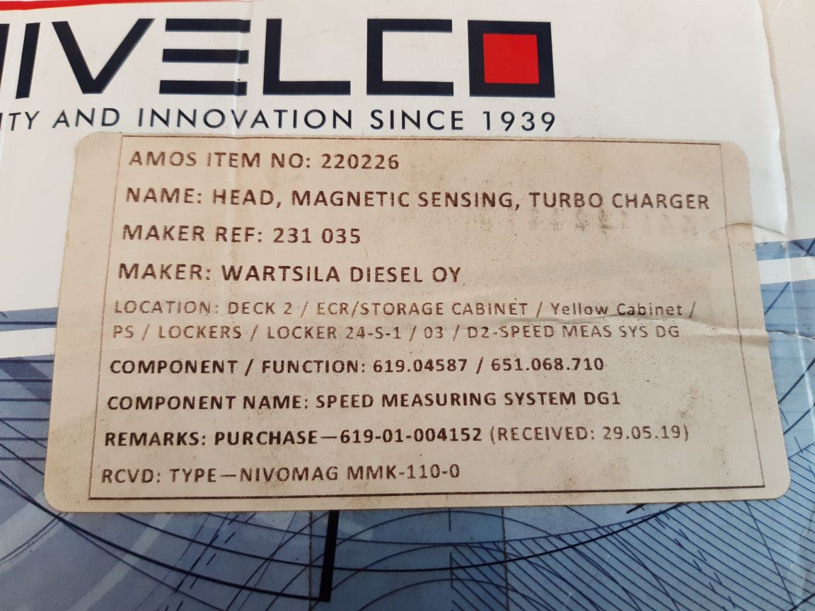 Nivelco nivomag mmk-110-0 magnetic sensing turbo charge head