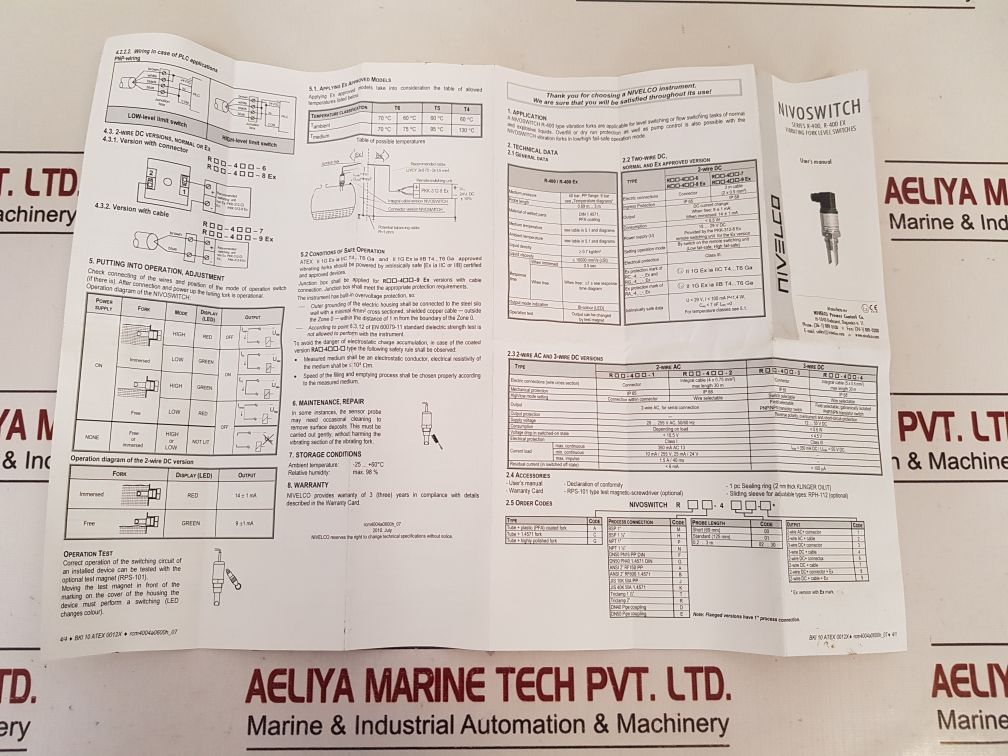 Nivelco Rcm-400-3 Vibrating Fork Level Switch