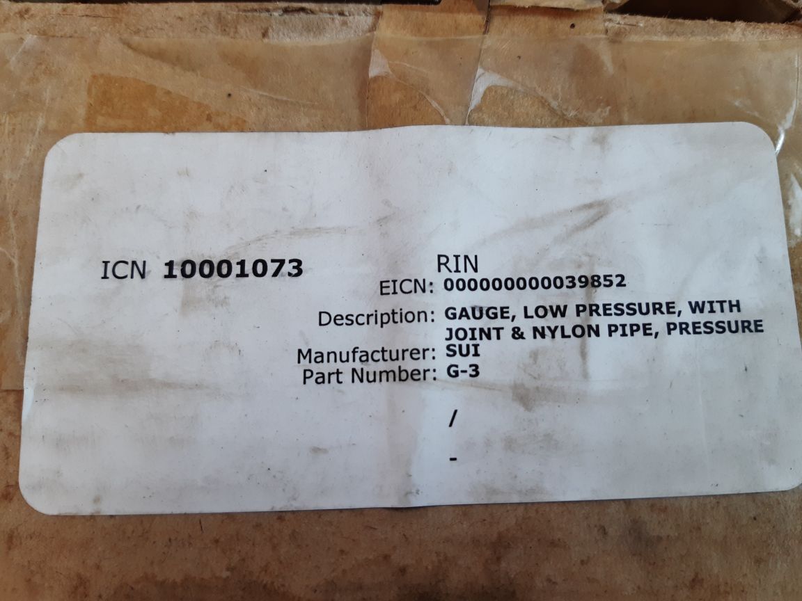 Nks low pressure gauge with joint & nylon pipe