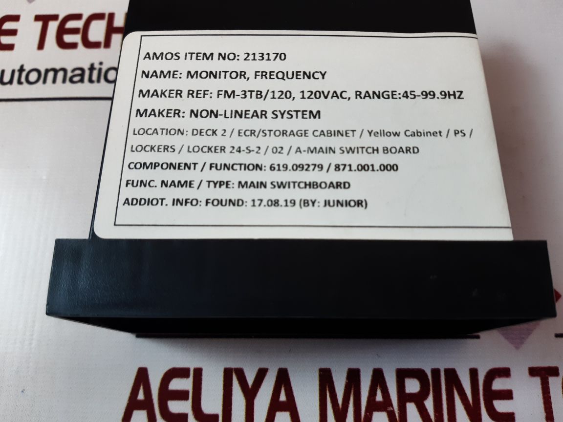 Non-linear systems fm-3tb/120 frequency monitor