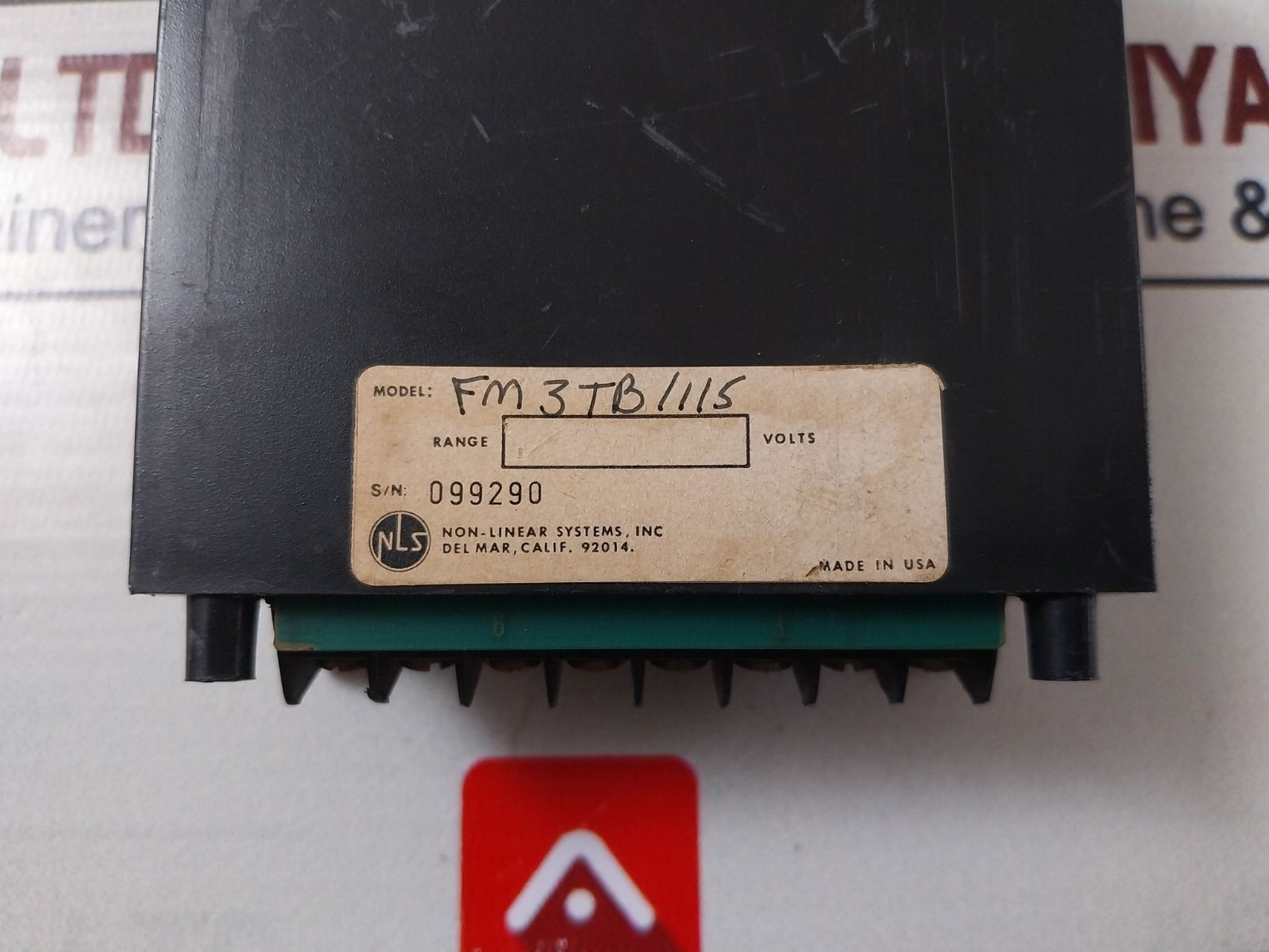 Non-linear Systems Fm3Tb1115 3-digit Panel Meter