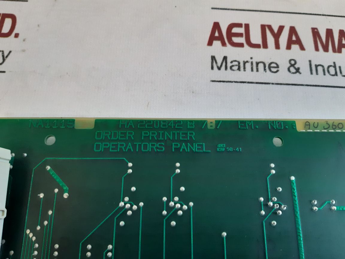 Norcontrol Na1115 Order Printer Operators Panel Ha220842 B/B/