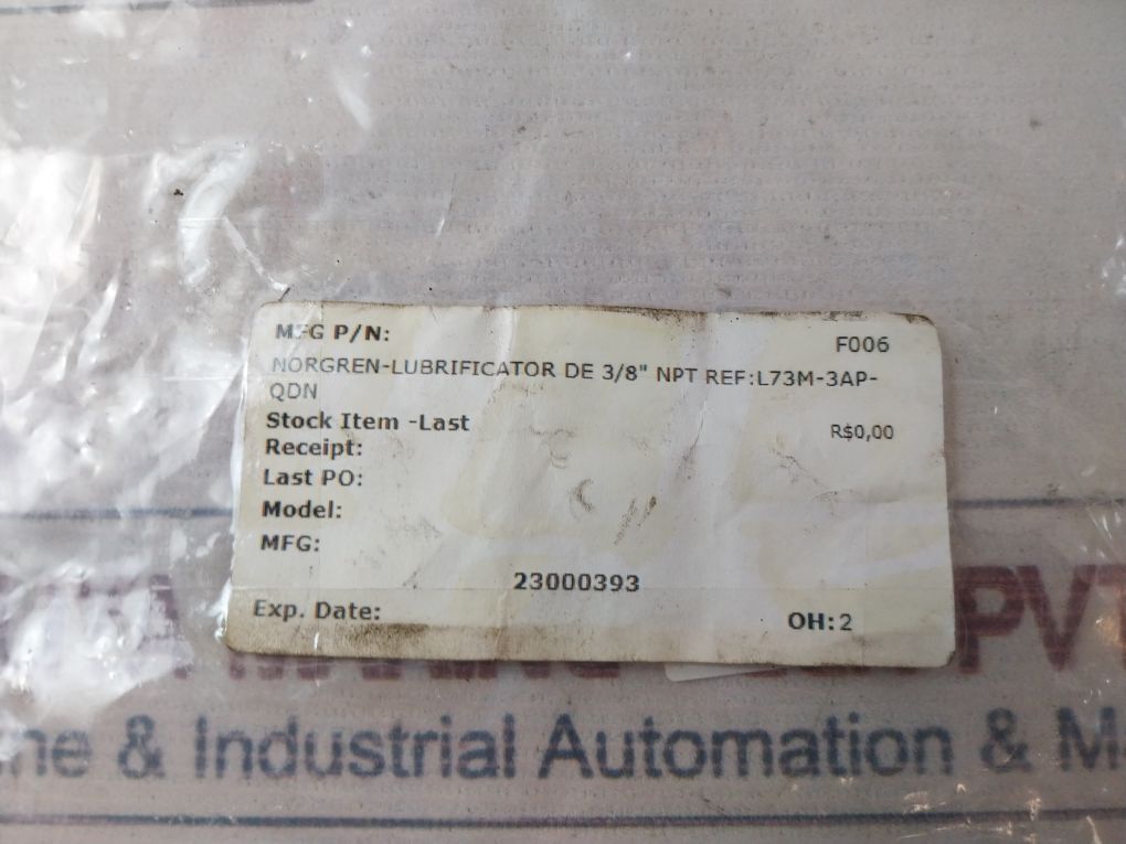Norgren L73M-3Ap-qdn 3/8” Pneumatic Lubricator 80°C