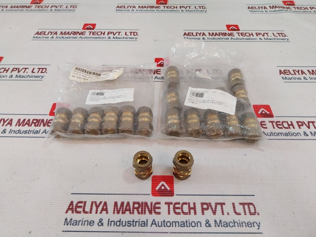 Lot of 9x Norika En1254-2 Brass Flareless Unions-15 Mm