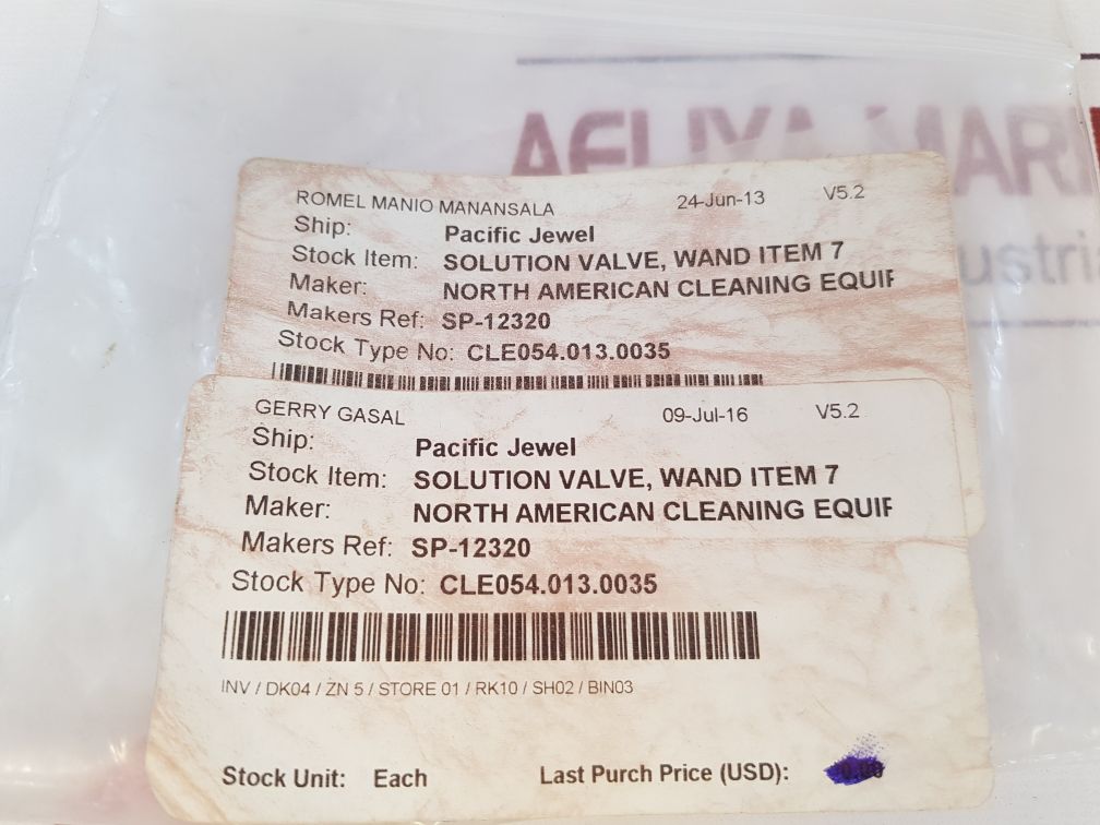 North American Sp-12320 Solution Valve