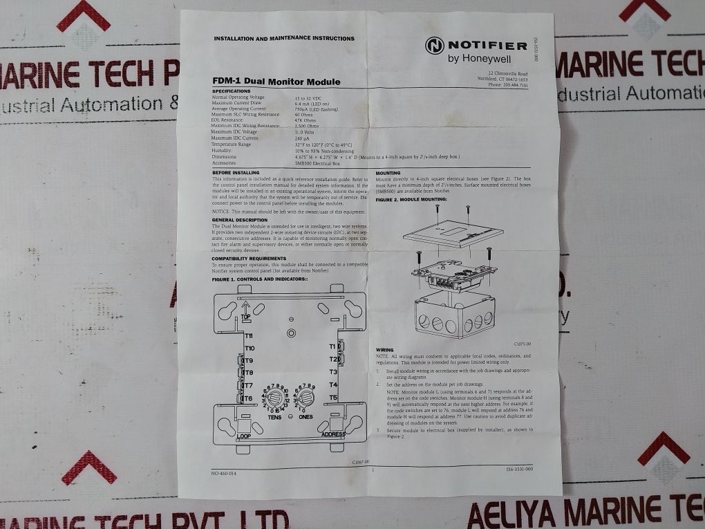Notifier Fdm-1 Dual Monitor Module