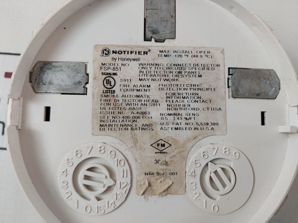 Notifier Fsp-851 Smoke-automatic Fire Detector Head 5,539,389