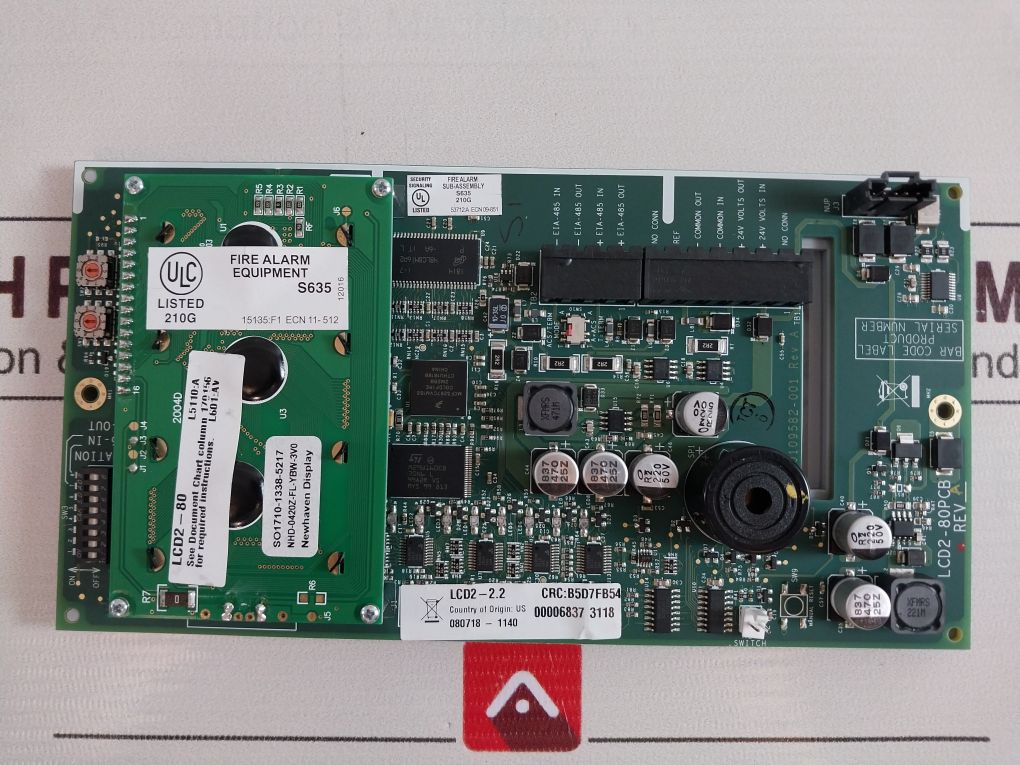 Notifier Lcd2-80 Annunciator Fire Alarm Card