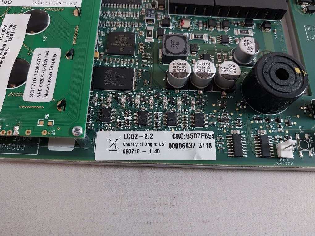 Notifier Lcd2-80 Annunciator Fire Alarm Card