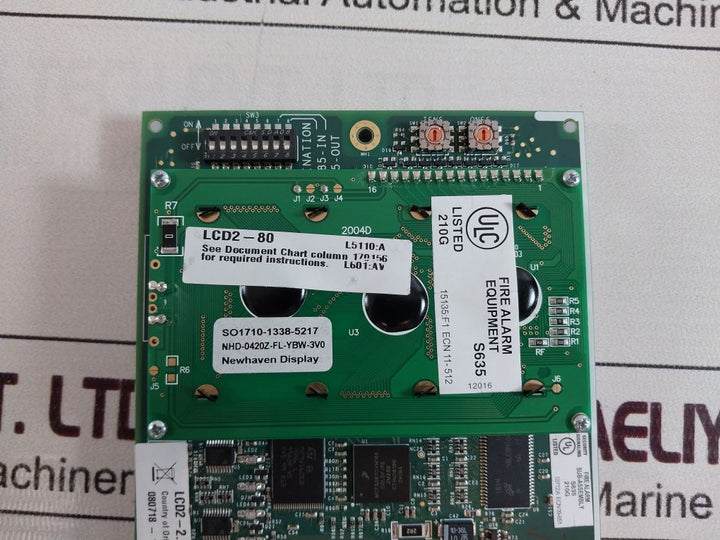 Notifier Lcd2-80 Annunciator Fire Alarm Card