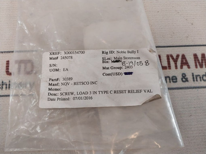 Nov-retsco H30389 Screw
