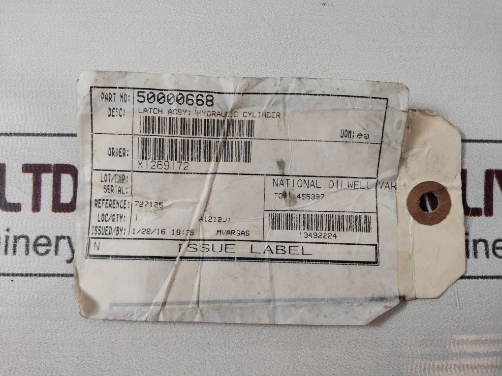 Nov 50000668 Latch Hydraulic Cylinder 10140388-001