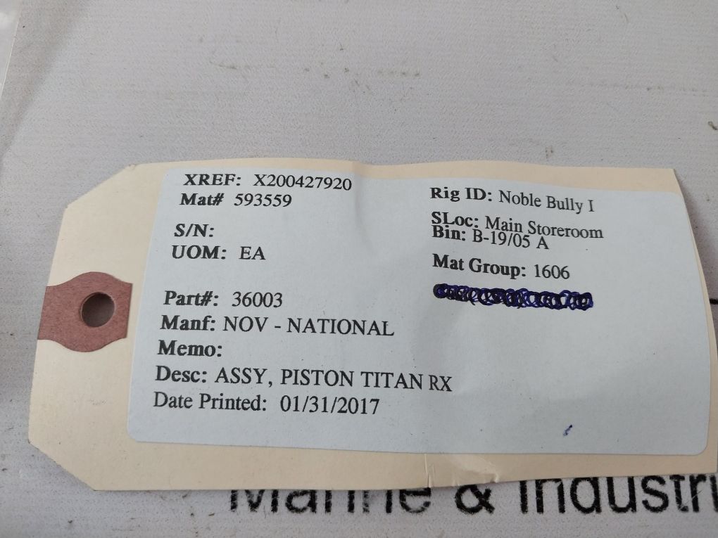 Nov 10297704-001 Piston Valve