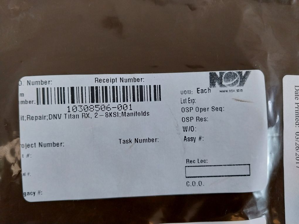 Nov 10308506-001 Manifolds Repair Kit