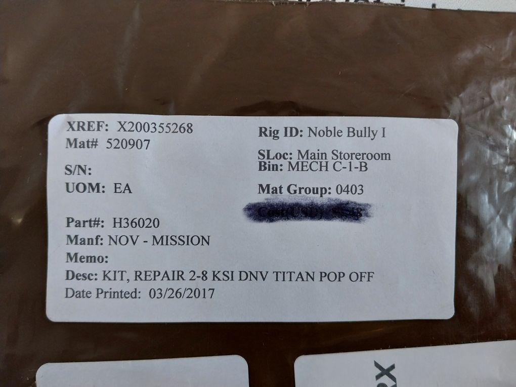 Nov 10308506-001 Manifolds Repair Kit