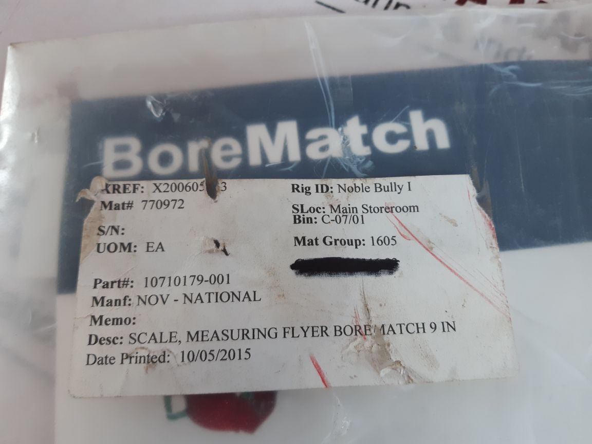 Nov/Varco 10710179-001 Borematch Pipe Dia