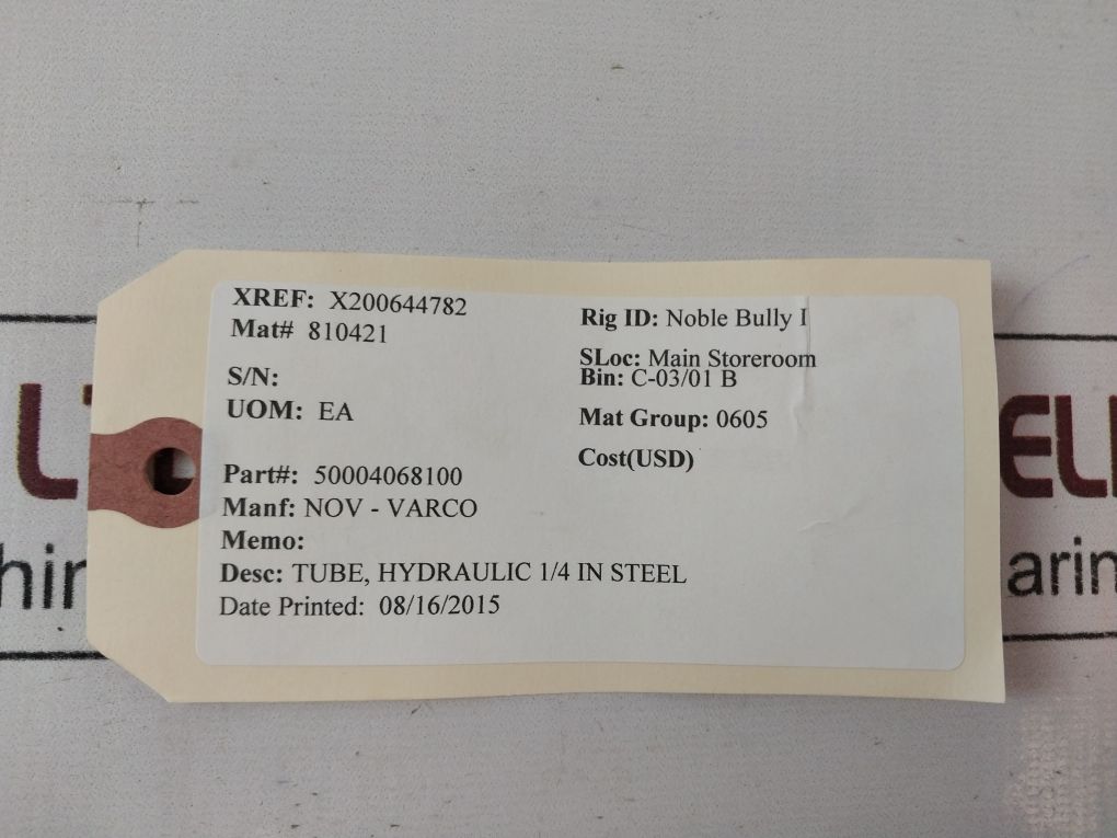 Lot Of 2X Nov/Hyuat 50004068100 Hydraulic Steel Tube 1/4 In